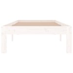vidaXL Cadre de lit Blanc Bois massif 75x190 cm Petit simple