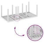 vidaXL Ensemble de salle à manger de jardin de 9 pièces avec coussins en blanc Poly Rattan