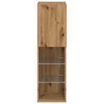 vidaXL Meuble TV avec lumières LED chêne artisanal 30 5x30x102 cm