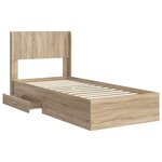 vidaXL Cadre de lit avec rangement et tête de lit Chêne Sonoma