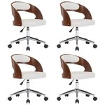 vidaXL Chaises pivotantes à manger lot de 4 bois courbé et similicuir