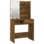 vidaXL Coiffeuse avec LED Chêne marron 74 5x40x141 cm