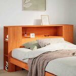 vidaXL Tête de lit avec rangement cire marron 150cm bois massif de pin