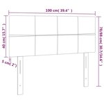 vidaXL Tête de lit à LED Gris clair 100x5x78/88 cm Tissu