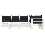 vidaXL Salon palette de jardin 6 Pièces avec coussins anthracite bois