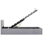 vidaXL Cadre de lit à stockage hydraulique Gris clair Tissu 100x200 cm