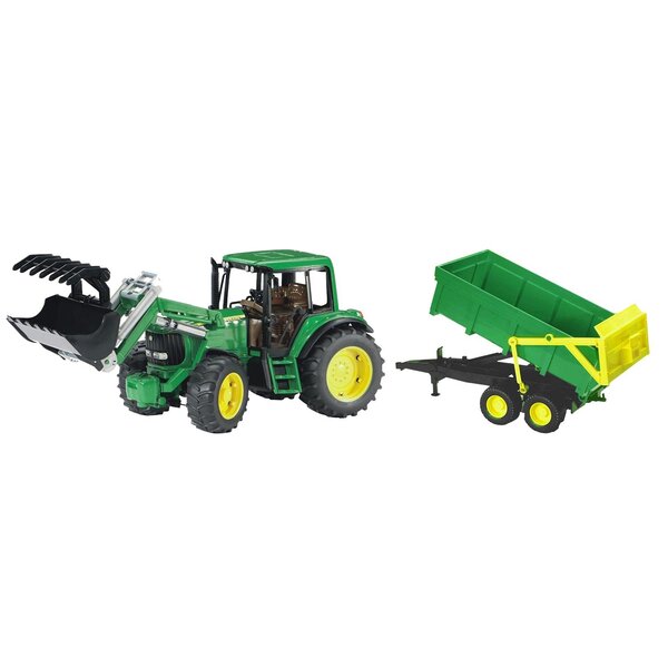 Bruder 01134 - Tracteur John Deere 6920 avec chargeur frontal et remorque bennable
