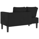 vidaXL Chaise longue avec coussins noir velours