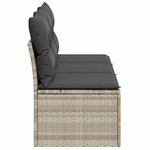 vidaXL Canapé de jardin et coussins 3 places gris clair résine tressée