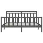 vidaXL Cadre de lit sans matelas bois massif de pin gris 200x200 cm