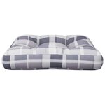 vidaXL Coussin de palette motif à carreaux gris 60x60x12 cm tissu