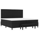 vidaXL Lit à ressort avec matelas & banc noir 200x200 cm tissu