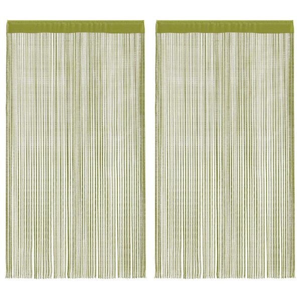 vidaXL Rideau en fils 2 Pièces 140 x 250 cm Vert