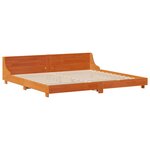 vidaXL Cadre de lit sans matelas cire marron 200x200cm bois pin massif