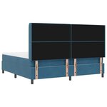 vidaXL Lit à Ressorts avec Matelas LED Bleu 200 x 200 cm Velours