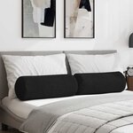 vidaXL Coussins d'accent 2 Pièces Noir Ø 25 x 70 cm tissu