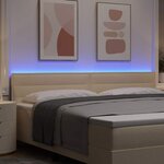 vidaXL Tête de lit LED avec des lumières à LED Crème 200 cm Polyester