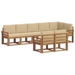 vidaXL Ensemble de canapés d'extérieur 8 pc Naturel et Beige