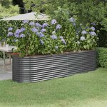 vidaXL Lit surélevé de jardin Acier galvanisé Anthracite