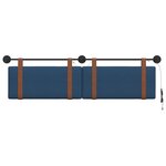 vidaXL Tête de lit suspendue Avec lumière LED Bleu PU antique