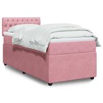 vidaXL Sommier à lattes de lit avec matelas Rose 90x190 cm Velours