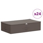 vidaXL Boîte de rangement 24 Pièces Gris 70 x 40 x 18 cm Tissu intissé