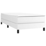 vidaXL Sommier à lattes de lit avec matelas Blanc 90x190 cm Similicuir