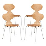 Lot de 4 chaises de salle à manger moderne design robuste effet noyer / chrome 03_0009835