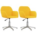 vidaXL Chaises pivotantes à manger lot de 2 jaune moutarde tissu