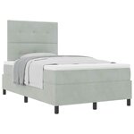 vidaXL Lit à ressorts avec matelas Gris clair 120 x 200 cm tissu