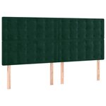 vidaXL Tête de lit à LED Vert foncé 160x5x118/128 cm Velours