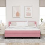 vidaXL Lit à ressort LED avec matelas Rose 180 x 200 cm Velours