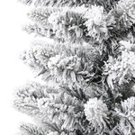 vidaXL Sapin de Noël artificiel mince avec neige floquée 180 cm PVC/PE