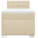 vidaXL Sommier à lattes de lit avec matelas Crème 90x200 cm Tissu
