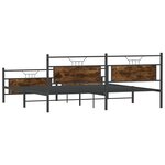 vidaXL Cadre de lit en métal sans matelas chêne fumé 200x200 cm