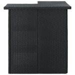 vidaXL Table d'angle de bar Noir 100x50x105 cm Résine tressée