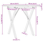 vidaXL Table à manger cadre en X 60x60x75 5cm bois de pin massif fonte