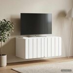 vidaXL Meuble TV mural 59 5 x 41 x 30 cm Blanc Bois d'ingénierie