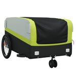 vidaXL Remorque de vélo noir et vert 45 kg fer