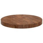 vidaXL Plateau de table Marron foncé Ø 30 x 2.5 cm Chêne massif