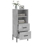 vidaXL Buffet Gris béton 34 5x34x90 cm Bois d'ingénierie