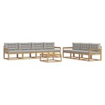 vidaXL Ensemble de canapés d'extérieur 7 pc Blanc et gris clair