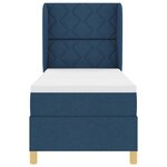 vidaXL Lit à ressorts avec matelas gris foncé 90x190 cm Bleu