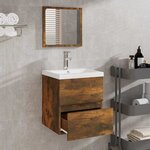 vidaXL Armoire de bain avec miroir Chêne fumé Bois d'ingénierie