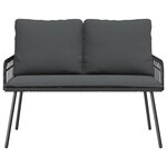 vidaXL Banc de jardin avec coussin Anthracite 114 x 64 x 90cm Acier