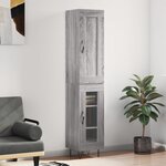 vidaXL Buffet haut Sonoma gris 34 5x34x180 cm Bois d'ingénierie