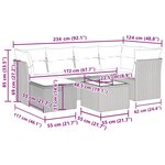 vidaXL Salon de jardin avec coussins 7 Pièces marron résine tressée