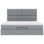 VidaXL Cadre de lit ottoman et matelas gris clair 160x200cm tissu