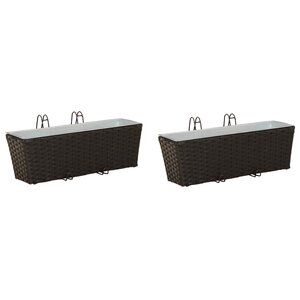 vidaXL Garde-Corps 2 Pièces Noir 50 x 17 x 17 cm Métал