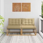vidaXL Sofa de milieu extérieur Bois d'acacia massif et Textilène